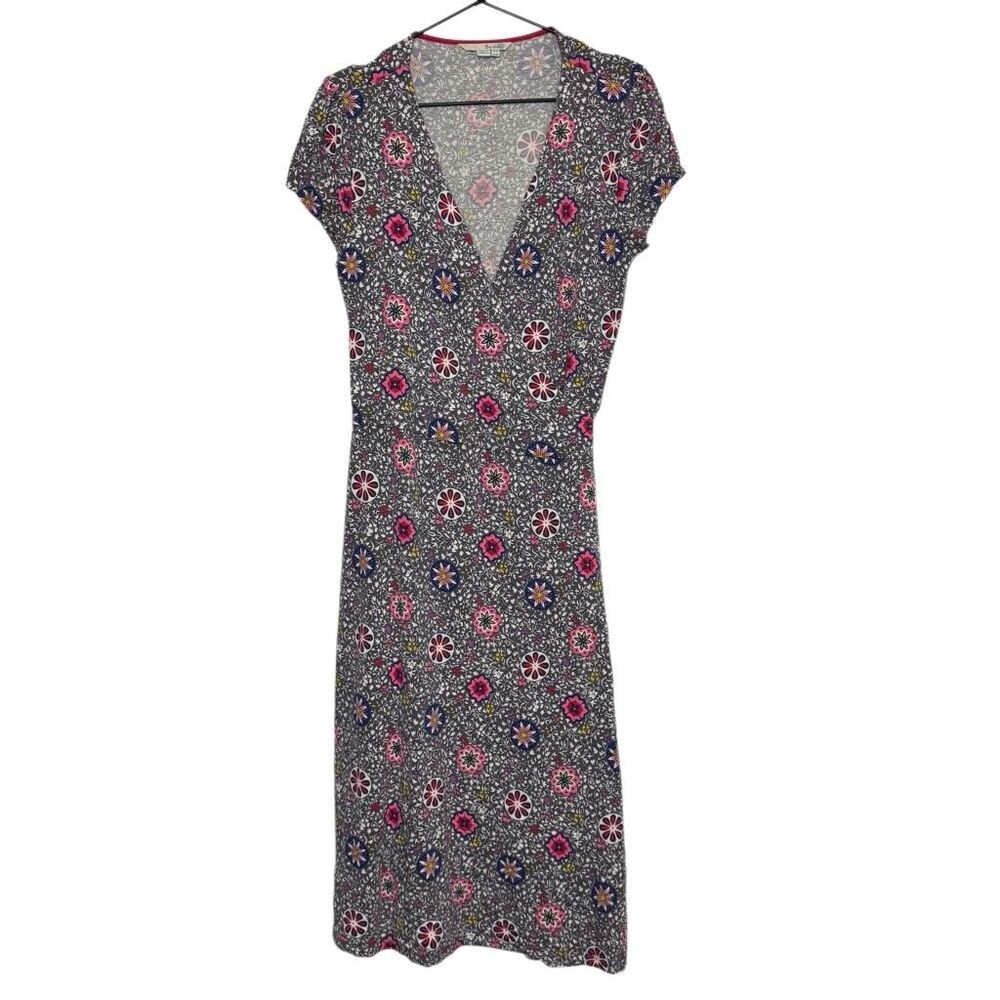 Boden Geometric Print Jersey Wrap Dress 10 Long